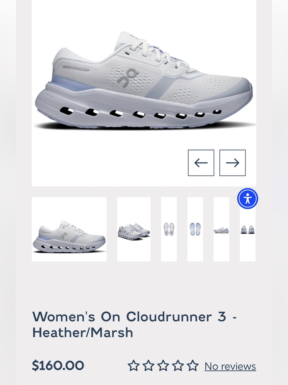 On Running CloudRunner 3 Womens Heather/Marsh Sz 9.5 Tried on only. No box.
